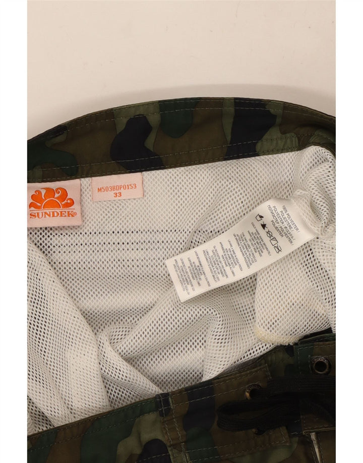 Ανδρικό σορτς κολύμβησης SUNDEK μεσαίο χακί καμουφλάζ πολυεστέρας