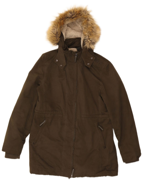 Γυναικείο μπουφάν Parka με κουκούλα SUPERDRY UK 18 XL Khaki Polyester