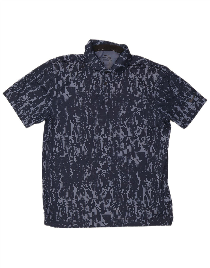 Ανδρικό πουκάμισο πόλο Nike Standard Fit, Γεωμετρικός πολυεστέρας σε μεσαίο μπλε ναυτικό
