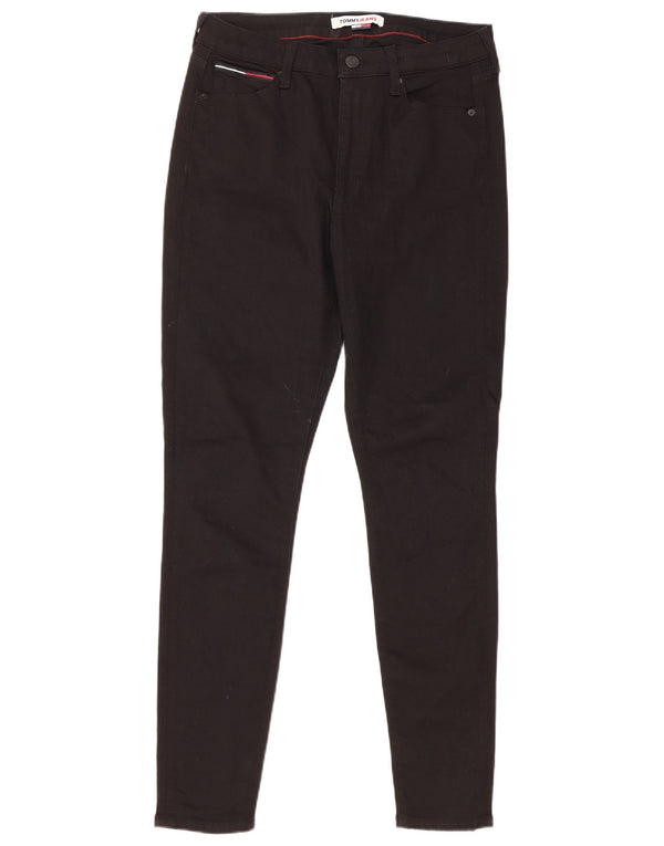 TOMMY HILFIGER Womens Skinny Jeans W30 L30 Black Cotton