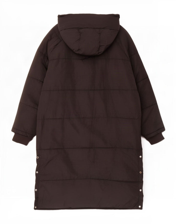 Zara Γυναικείο Graphic Oversized Παλτό UK 18 XL Μαύρο Πολυεστέρας