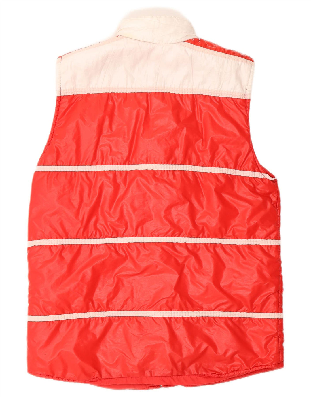 Vintage ανδρική επένδυση Gilet UK 36 Small Red Colorblock Πολυαμίδιο