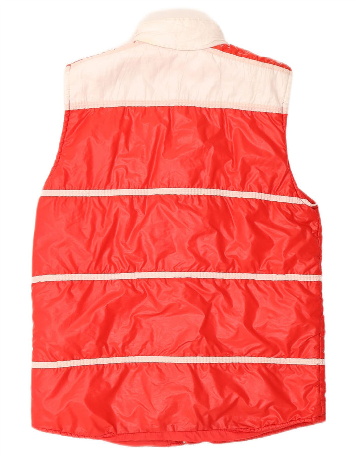 Vintage ανδρική επένδυση Gilet UK 36 Small Red Colorblock Πολυαμίδιο
