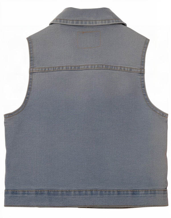 Levi's Girls Denim Gilet 7-8 ετών Small Blue Cotton
