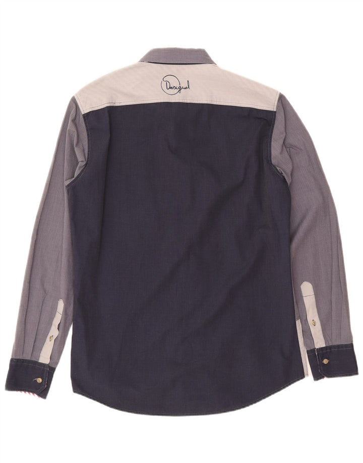 Ανδρικό γραφικό πουκάμισο DESIGUAL, μεσαίο μπλε ναυτικό, βαμβακερό