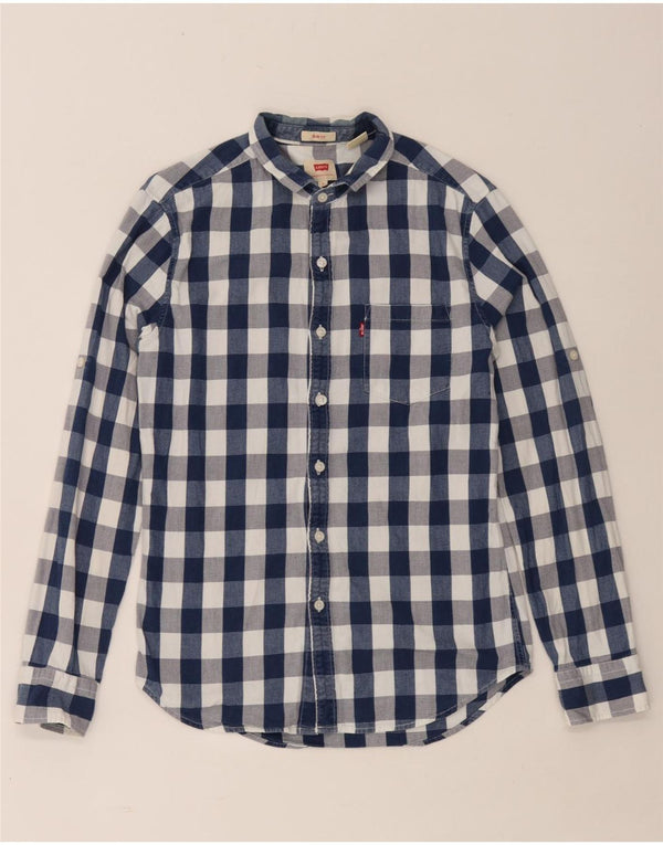 Ανδρικό πουκάμισο Levi's Slim Fit Small Navy Blue Gingham Cotton