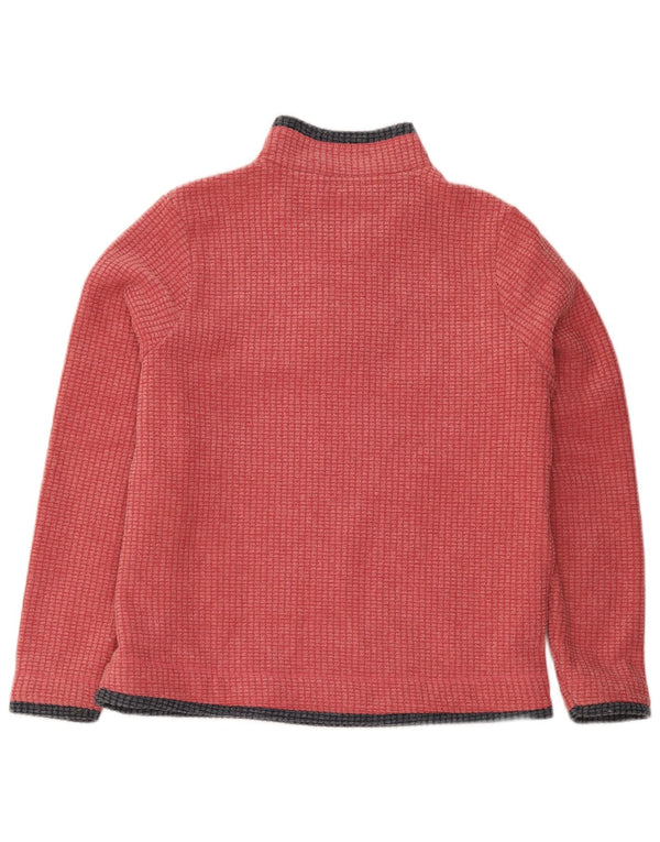 Weird Fish Womens Zip Fleece Jumper UK 16 Large Red Colourblock