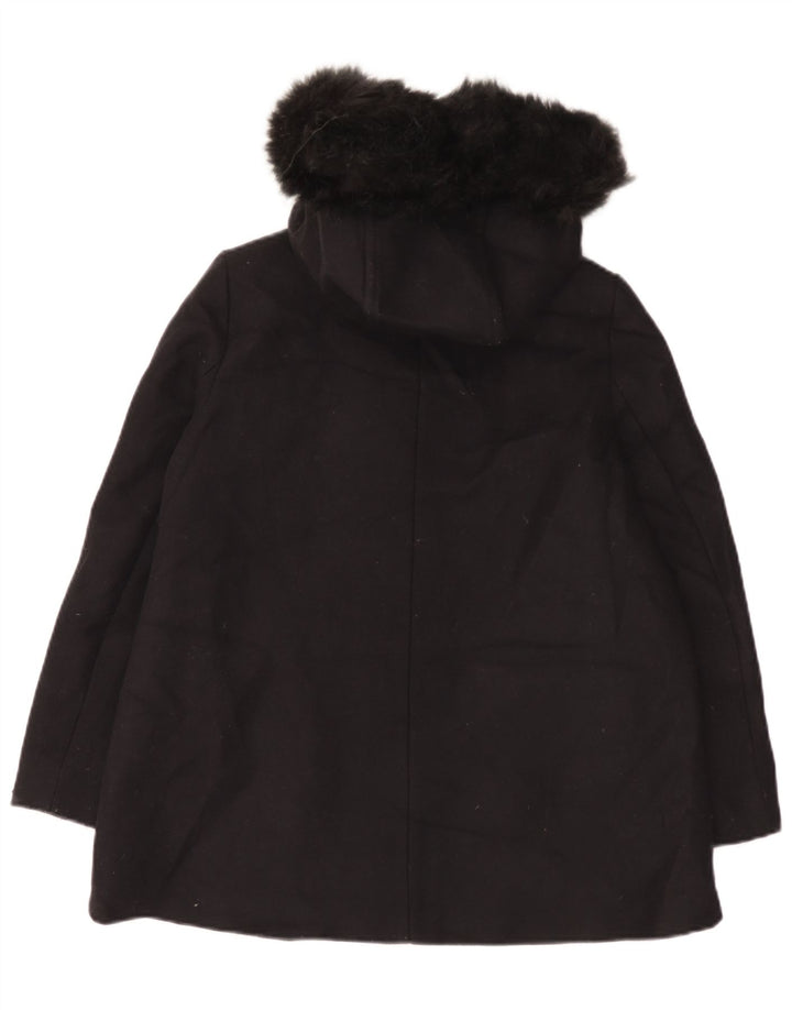 Zara Γυναικείο Πανωφόρι με Κουκούλα UK 10 Small Black Wool