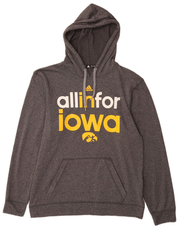 Adidas Mens Iowa Hawkeyes Graphic Hoodie Jumper Μικρός γκρι πολυεστέρας