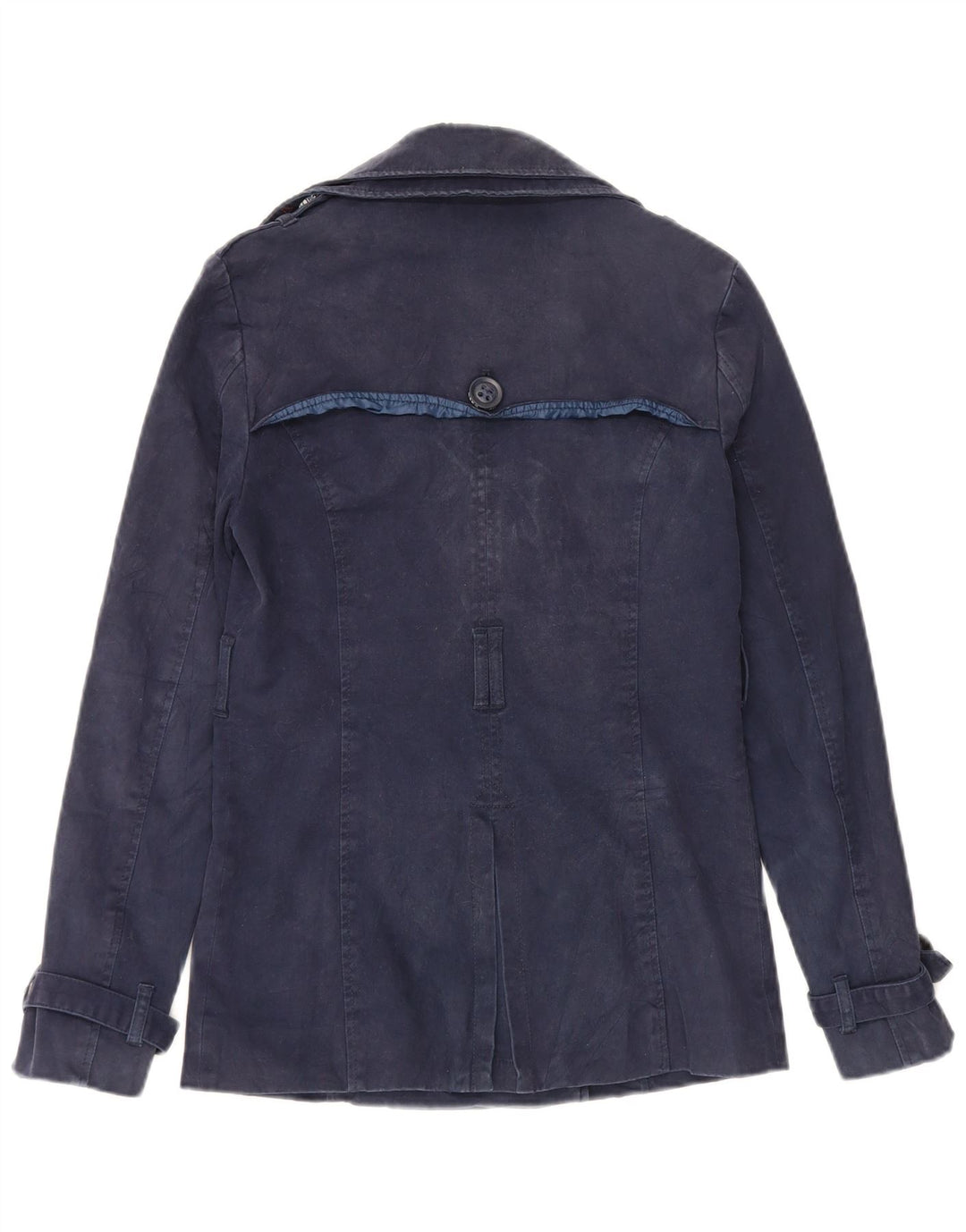 Superdry Γυναικείο παλτό μπιζελιού UK 6 XS Navy Blue Cotton