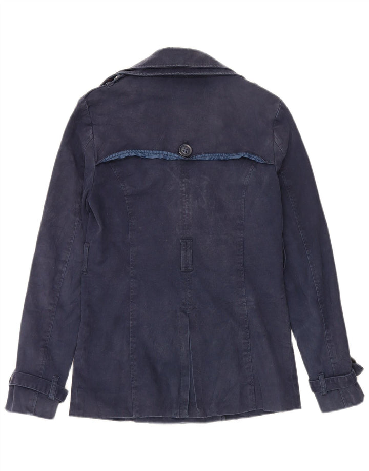 Superdry Γυναικείο παλτό μπιζελιού UK 6 XS Navy Blue Cotton