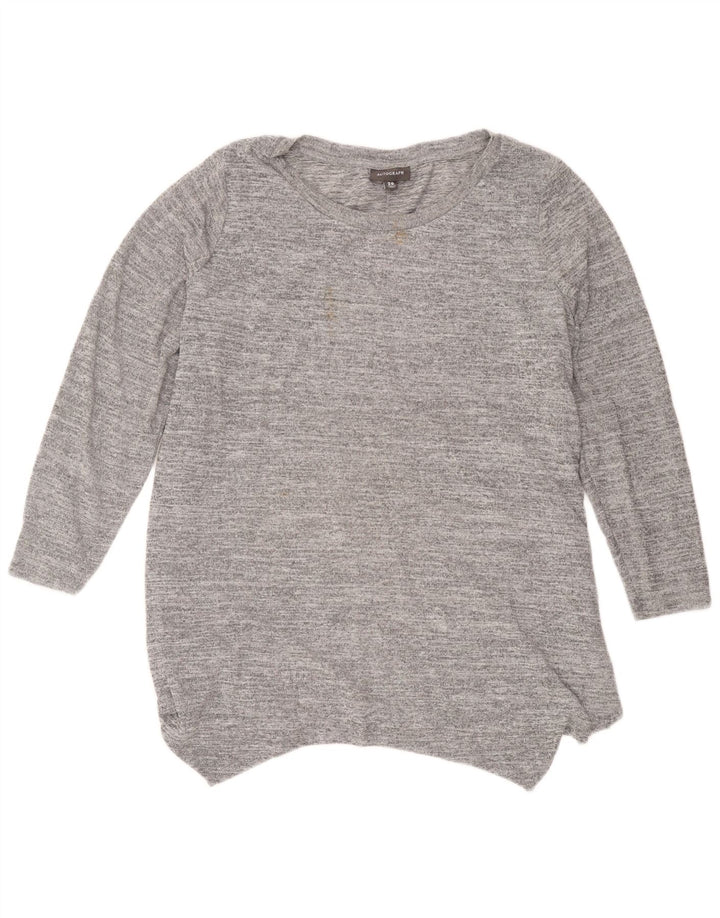 Marks & Spencer Γυναικείο αυτόγραφο χιτώνα Τοπ UK 20 2XL με γκρι φλύκταινες πολυεστέρας