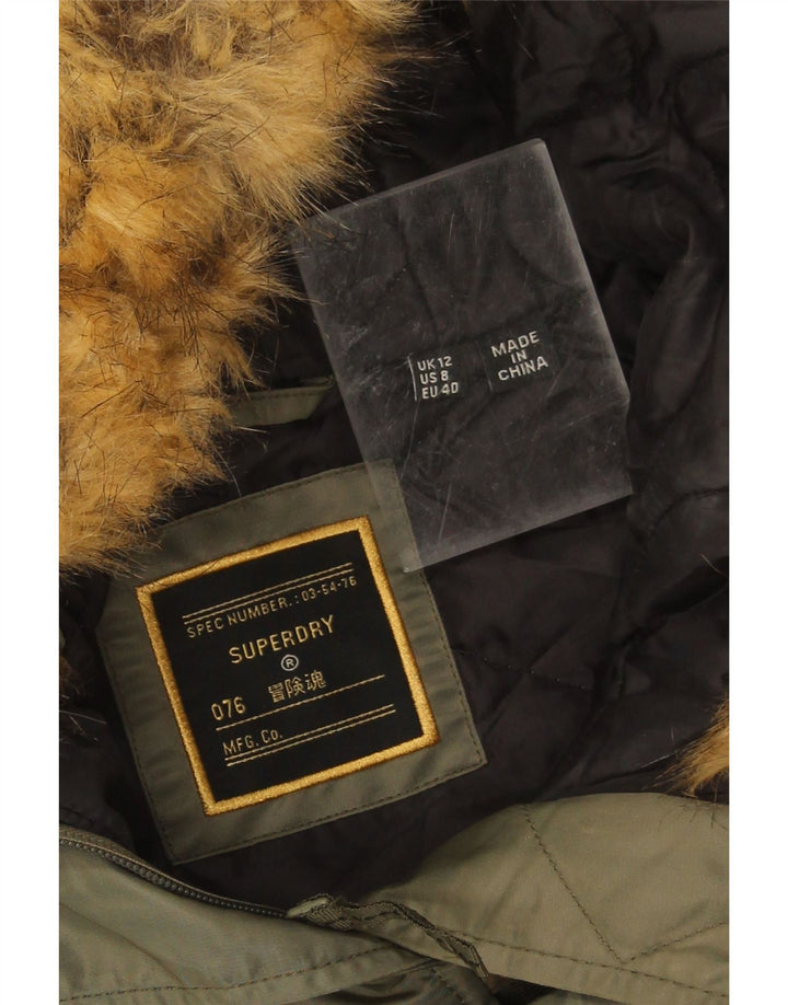 Superdry γυναικείο μπουφάν Parka με κουκούλα UK 12 Medium Khaki Nylon