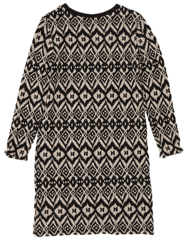 Marks & Spencer Γυναικείο μακρυμάνικο φόρεμα UK 8 Small Black Geometric