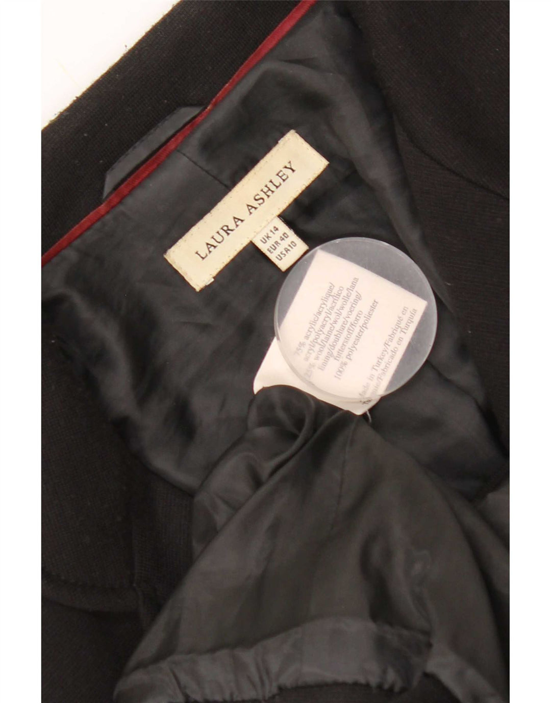 Laura Ashley Γυναικείο σακάκι blazer 4 κουμπιών UK 14 μεγάλο μαύρο ακρυλικό