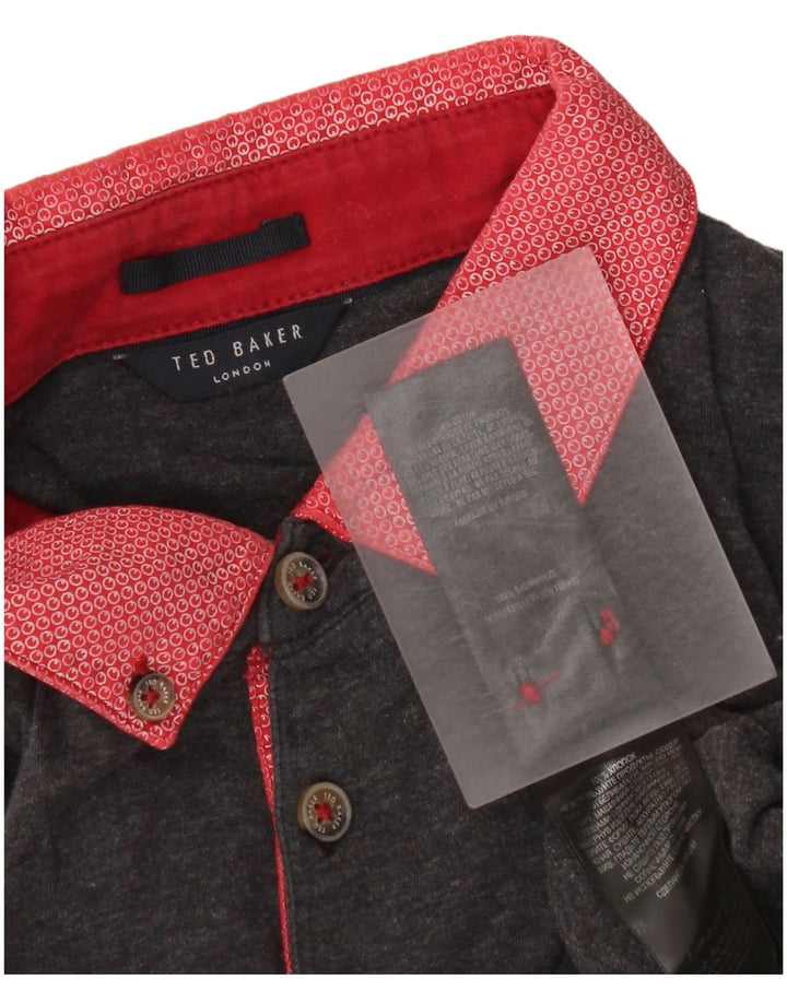 Ted Baker Ανδρικό πουκάμισο πόλο XS Γκρι βαμβακερό χρώμα
