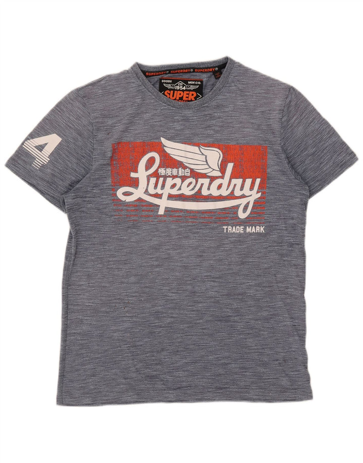 Ανδρικό γραφικό T-Shirt Superdry Top Large Grey Flecked Polyester