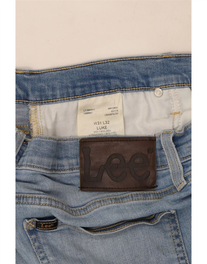 Lee Womens Luke Slim Jeans W31 L32 Blue Cotton