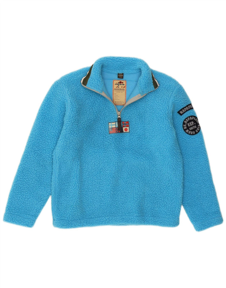 Napapijri Boys Graphic Zip Neck Fleece Jumper 11-12 ετών Μπλε πολυεστέρας