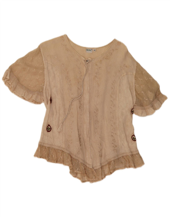 O.P.C Γυναικεία Μπλούζα Τοπ UK 14 Medium Beige Floral Viscose