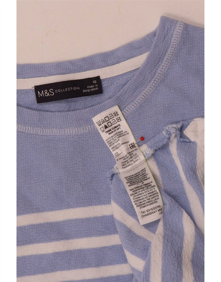 Marks & Spencer Γυναικείο μακρυμάνικο UK 10 Small Blue ριγέ βαμβακερό