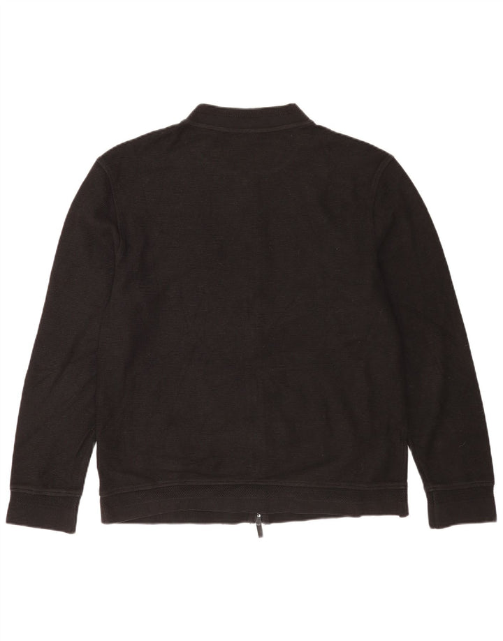 Ανδρικό πουλόβερ Massimo Dutti Ζακέτα μεγάλο μαύρο βαμβακερό
