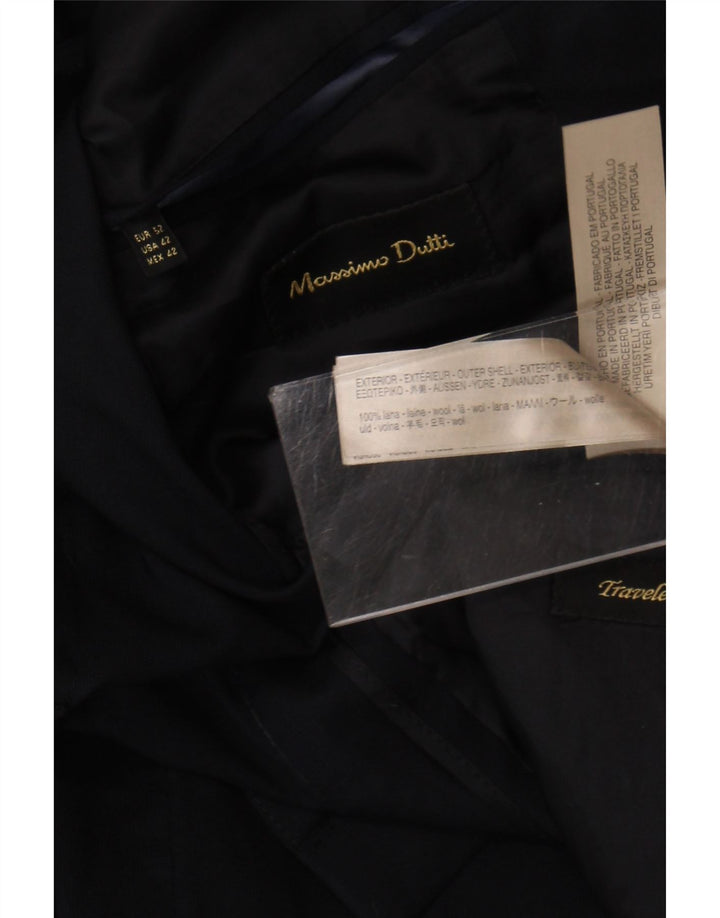 Massimo Dutti Ανδρικό σακάκι μπλέιζερ EU 52 Μεγάλο Μαλλί Navy Blue
