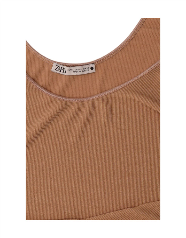 ZARA Womens Vest Top UK 18 XL Beige Vintage Zara and Second-Hand Zara from Messina Hembry 