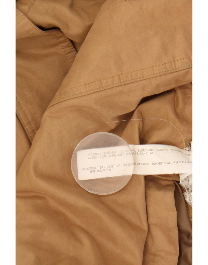 Zara Γυναικείο μπουφάν Parka με κουκούλα UK 6 XS Beige Polyester