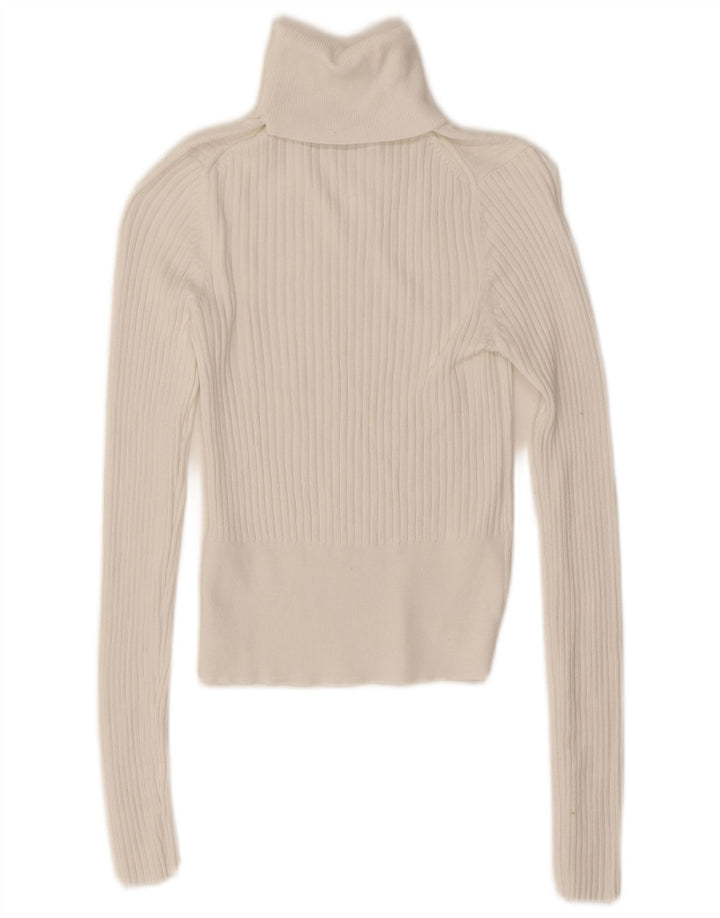 Zara Γυναικεία Crop Roll Beck Μπλούζα Τοπ UK 8 Small White Viscose