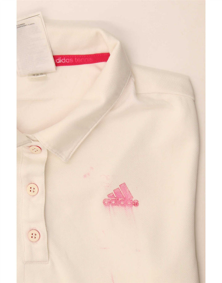 Γυναικείο Adidas Climalite Polo UK 8/10 Small White Polyester