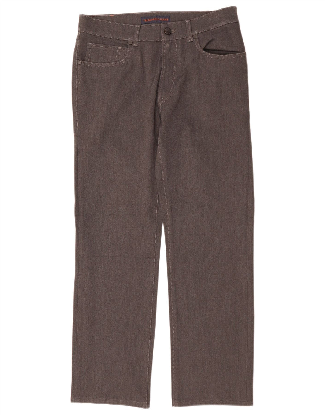 Γυναικείο ίσιο casual παντελόνι Trussardi W33 L29 Grey Polyester