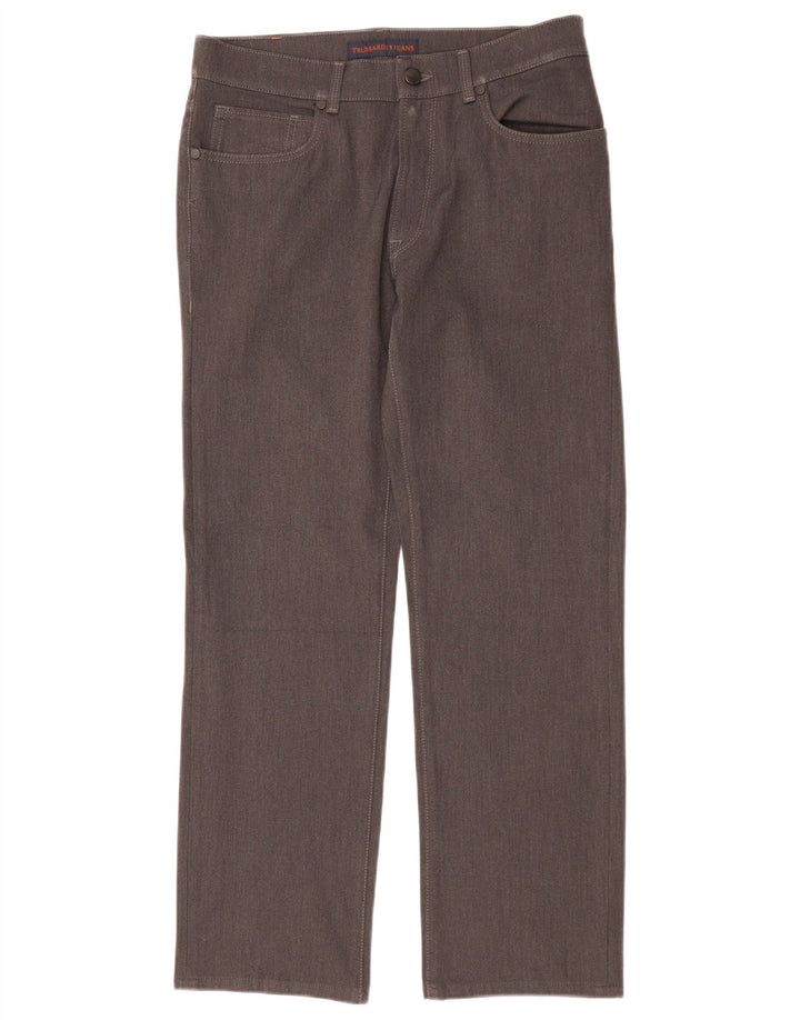 Γυναικείο ίσιο casual παντελόνι Trussardi W33 L29 Grey Polyester