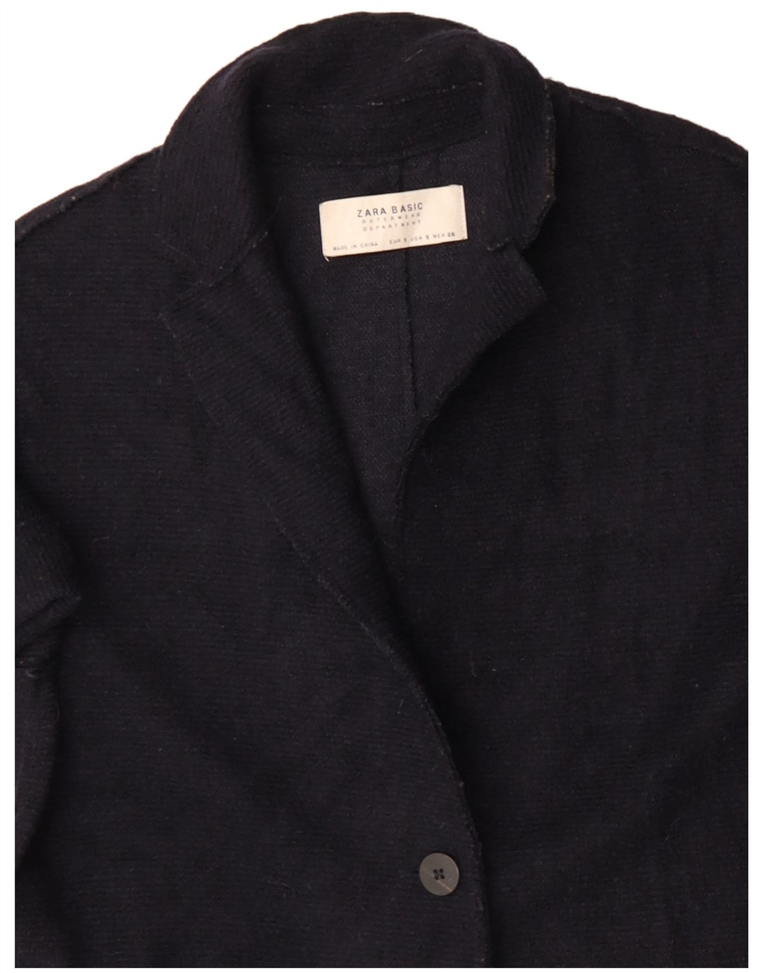 Γυναικείο παλτό ZARA Oversized UK 10 Small Navy Blue Wool