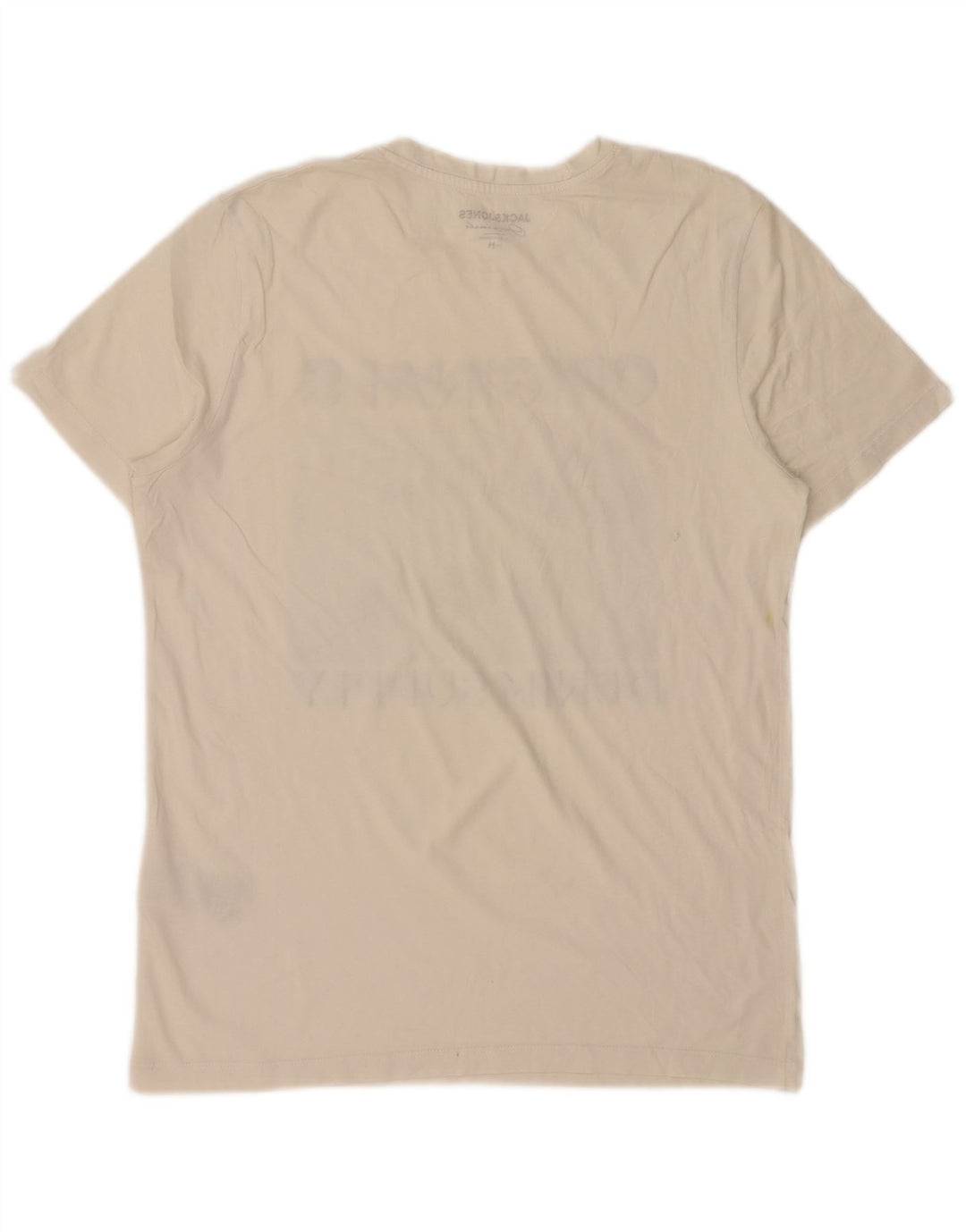 JACK & JONES Ανδρικά Πρωτότυπα Γραφικά T-Shirt Top Μεσαίο λευκό βαμβακερό