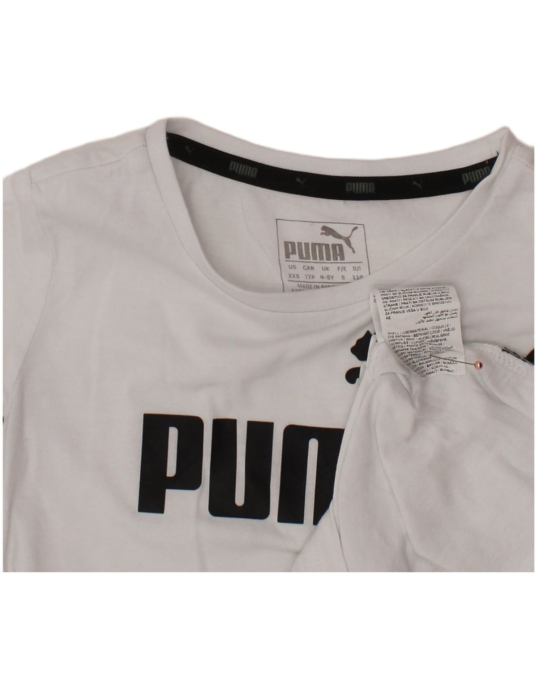 Γραφικό T-Shirt PUMA Boys Top 4-5 ετών Λευκό βαμβακερό