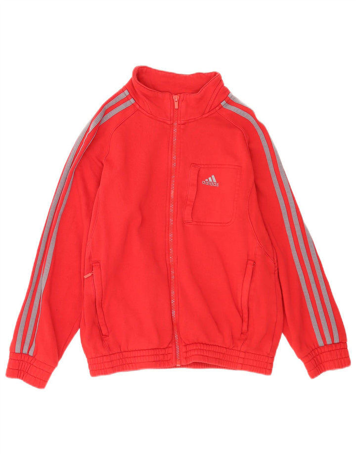 Adidas Boys αθλητική φόρμα τοπ μπουφάν 11-12 ετών κόκκινο βαμβακερό