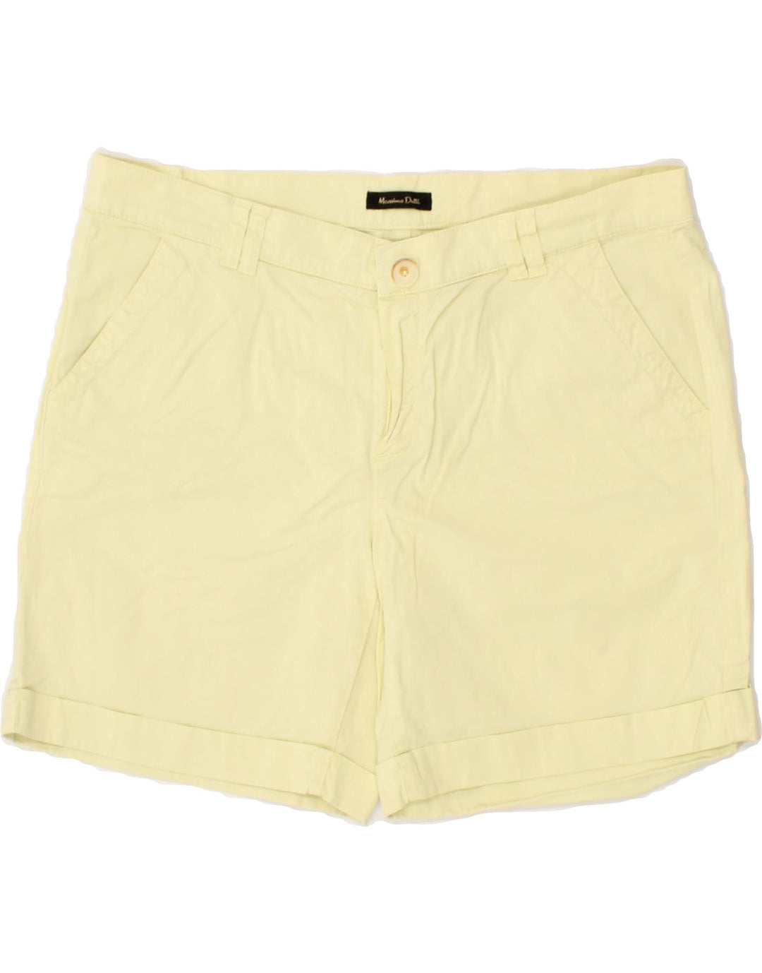 MASSIMO DUTTI Womens Chino Shorts EU 38 Small W32 Yellow Cotton Vintage Massimo Dutti and Second-Hand Massimo Dutti from Messina Hembry 