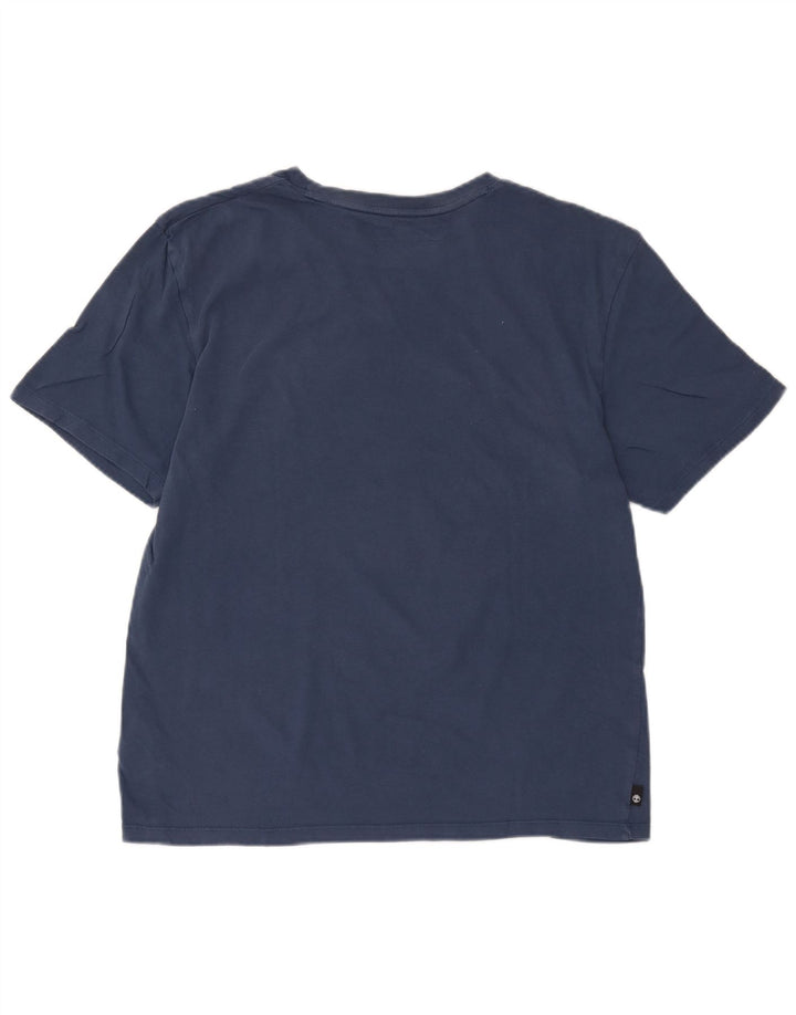 Ανδρικό T-Shirt με γραφικό κανονική εφαρμογή Timberland Top από μεσαίο μπλε ναυτικό βαμβακερό