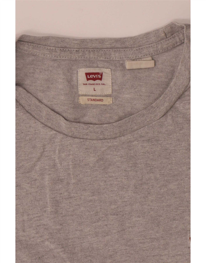 Ανδρικό μπλουζάκι Levi's Standard Top μεγάλο γκρι βαμβακερό