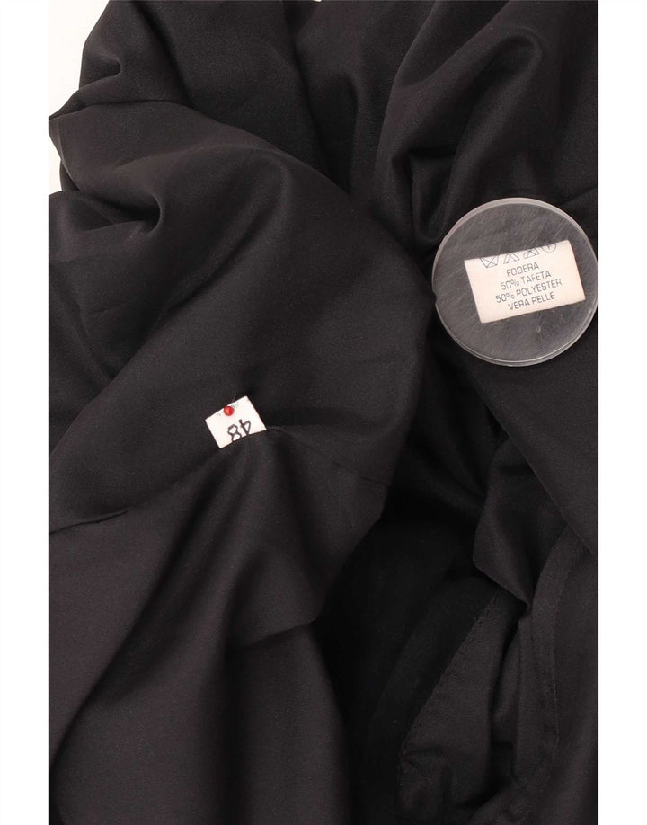 Vintage Ανδρικό Suede Bomber Jacket IT 48 Medium Black Leather