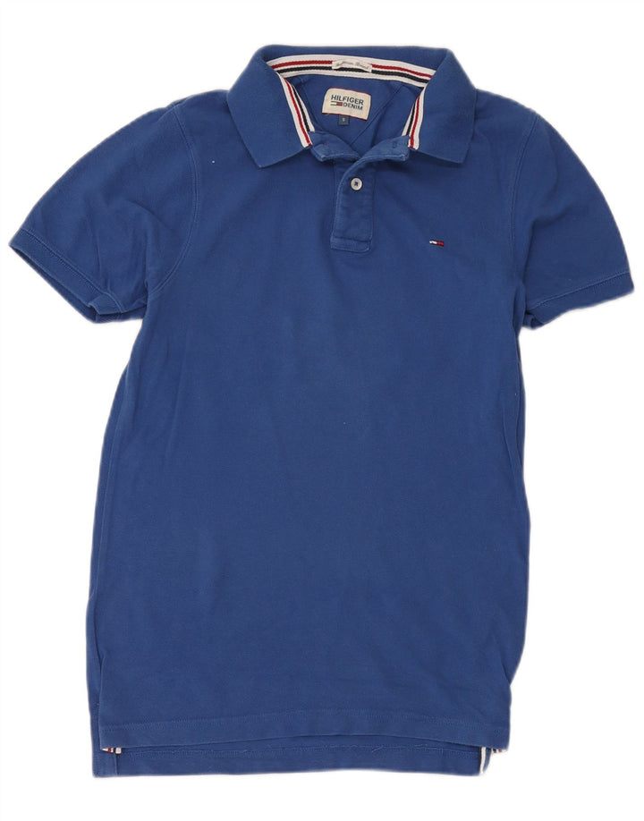 Tommy Hilfiger Ανδρικό Πόλο Μπλουζάκι Μικρό Μπλε Βαμβακερό