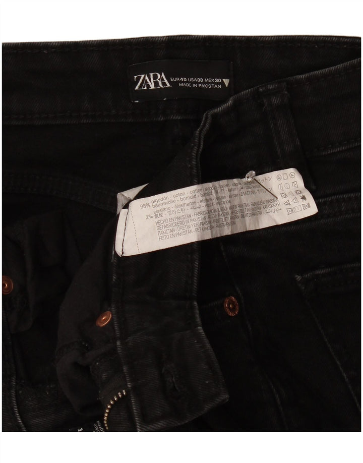 Zara Γυναικείο Cropped Jeans EU 40 Medium W30 L25 Μαύρο βαμβακερό