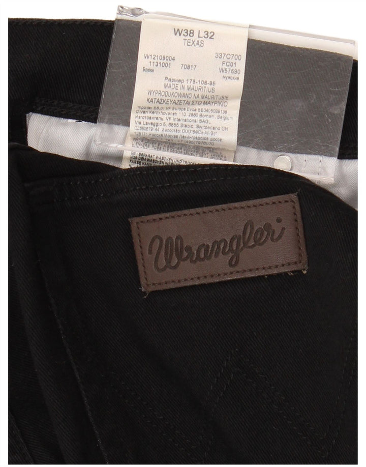 WRANGLER Ανδρικό Texas Straight Jeans W38 L32 Μαύρο βαμβακερό