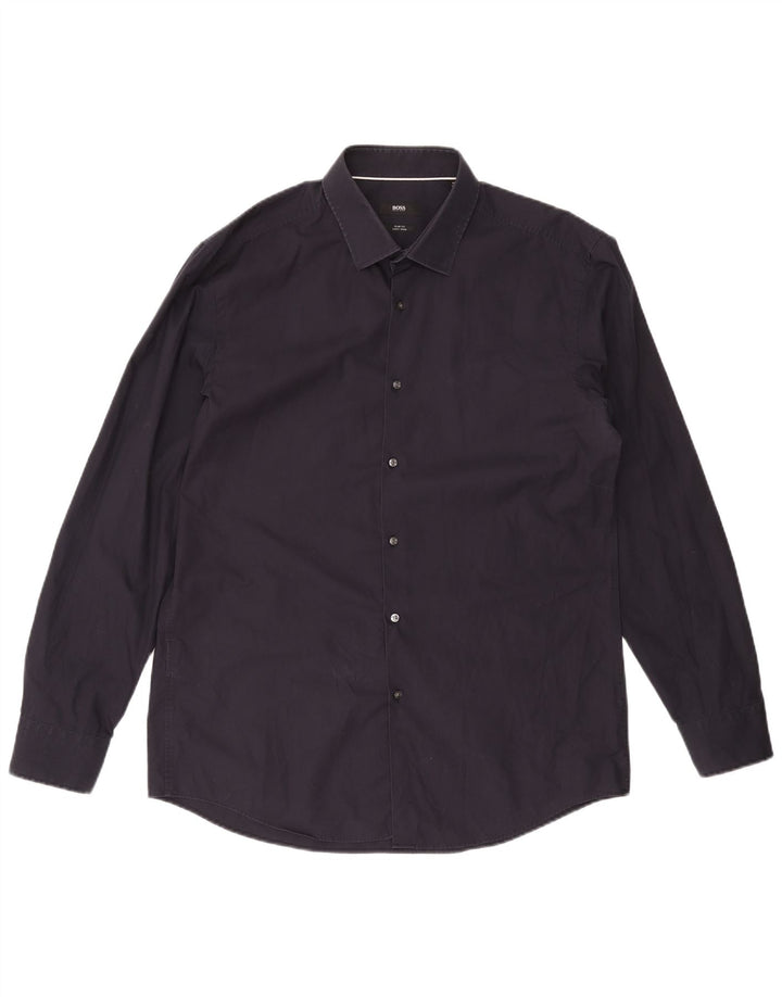 Ανδρικό πουκάμισο HUGO BOSS Slim Fit Size 44 17 1/2 XL Navy Blue Cotton