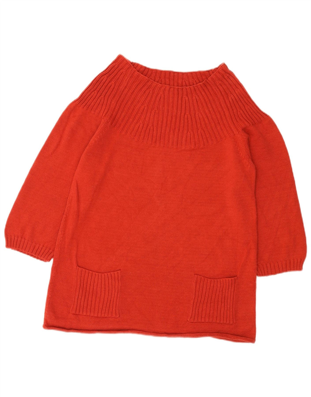 Marks & Spencer Γυναικείο Crop Boat Neck Jumper πουλόβερ UK 12 Medium Red