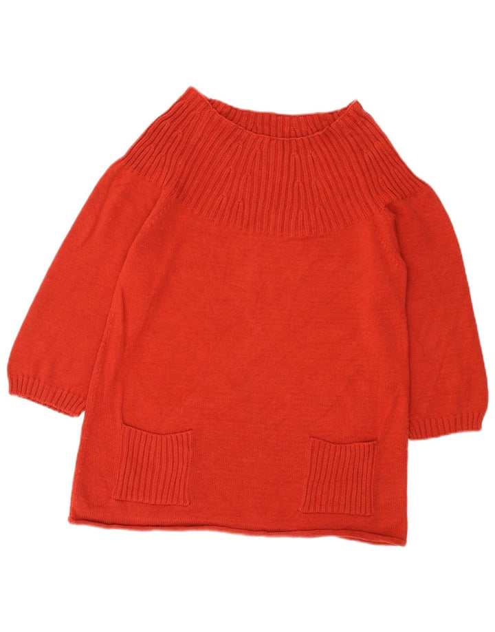 Marks & Spencer Γυναικείο Crop Boat Neck Jumper πουλόβερ UK 12 Medium Red