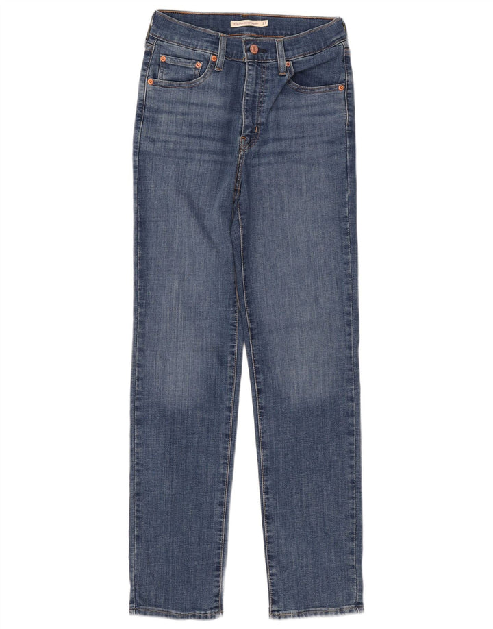 LEVI'S Γυναικείο 724 ψηλό ίσιο τζιν W27 L30 Μπλε βαμβακερό
