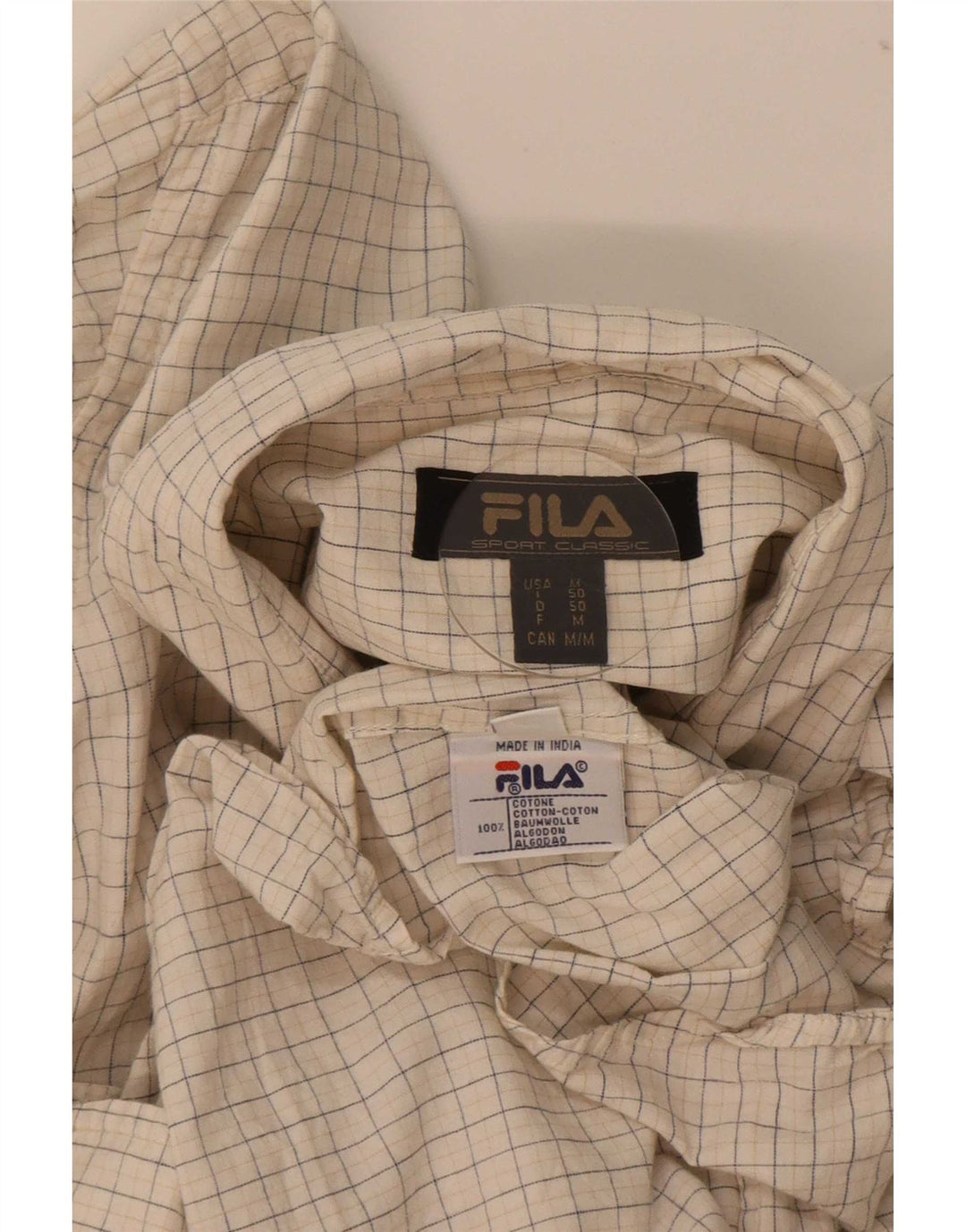Ανδρικό πουκάμισο Fila, μεσαίο μπεζ, βαμβακερό