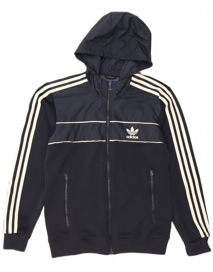 Ανδρικό πουλόβερ με κουκούλα με φερμουάρ Adidas Μικρό Navy Blue Polyester